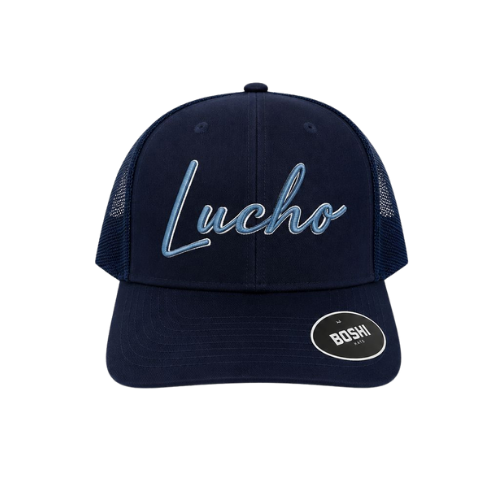 lucho signature trucker hat blue lucho signature trucker hat blue